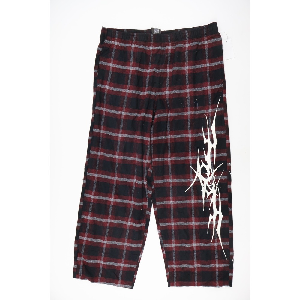 Vitriol Plaid Pajama Pants Red Black Graphic Print XL NWT